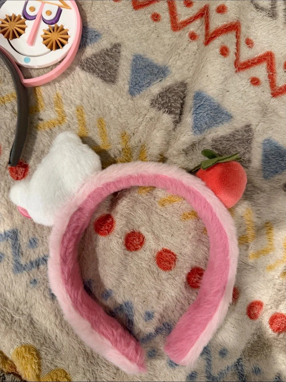Disney Pink Hello Kitty Plush Bow Headband with Multicolor Anniversary Ear Sets